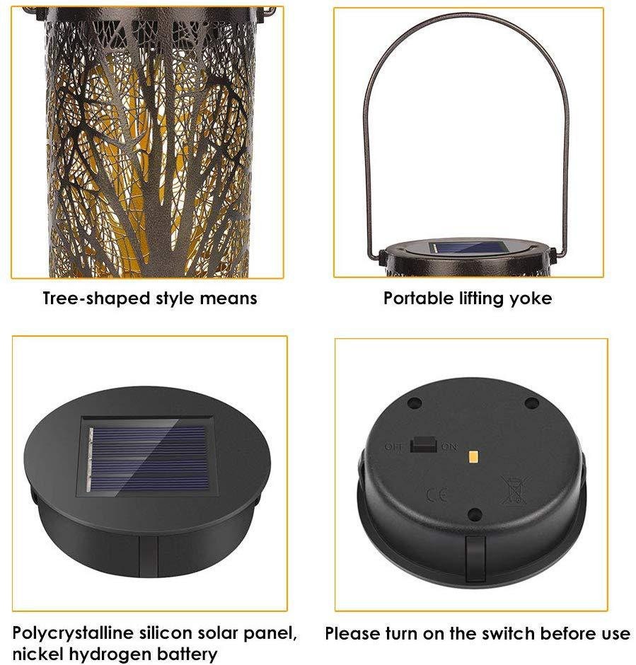 Solar Powered Hanging Lantern Garden Yard Patio Art Decoration | Etsy