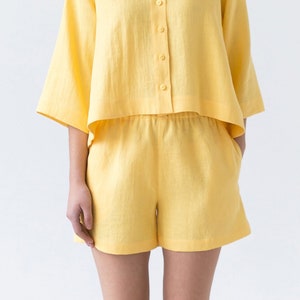 Ready to ship / Linen loose fitting summer shorts / MITS image 2