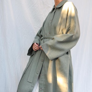 Oversized Linen Coat: Long Cardigan Jacket, Custom Made