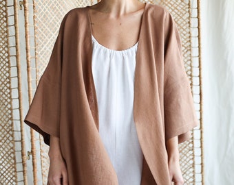 Oversized hazel linen cardigan jacket