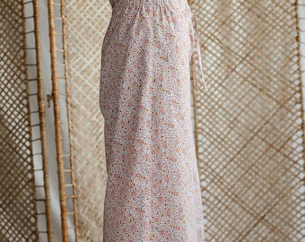 Culottes florales de algodón orgánico - Pantalones anchos con estampado floral / Hechos a mano por MITS