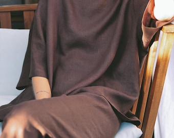 Oversized Wide Sleeve Linen Blouse handmade by ManInTheStudio