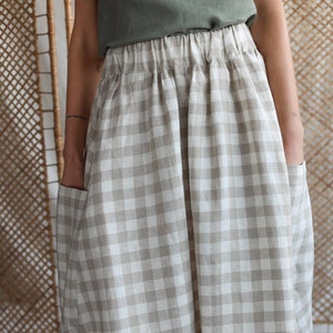 Ready to ship / Linen A-line voluminous skirt / handmade by ManInTheStudio