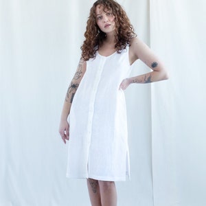 Casual sleeveless linen summer dress / MITS