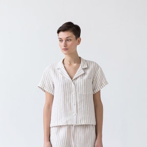 Ready to ship / Short sleeves linen collar shirts /MITS
