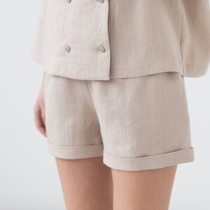 Linen high waist classic summer shorts / MITS image 7