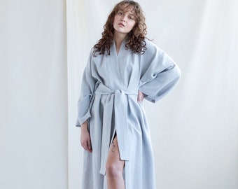 Long linen loungewear robe / Handmade by MITS