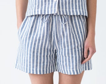Linen casual summer shorts in stripes / MITS