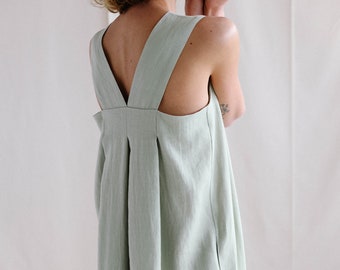 Origami linen dress / Linen loose fitting MAXI dress