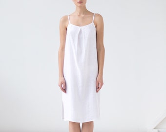 Vestido lencero de lino/Vestido de lino suave/Camisón de lino natural/Ropa de lino