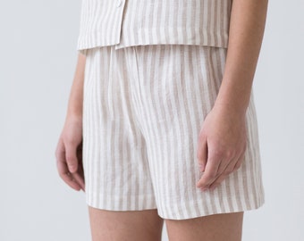 Ready to ship / Washed linen relaxed fit shorts / MITS