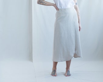 Linen wrap skirt - Long linen skirt