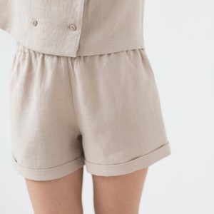 Linen high waist classic summer shorts / MITS image 4