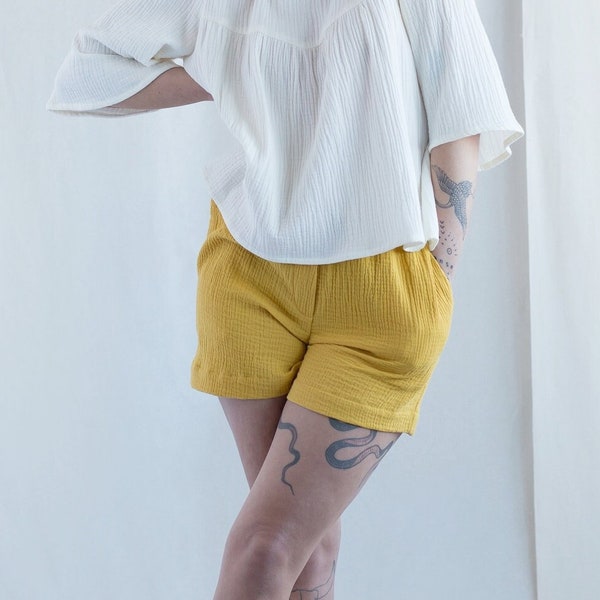 Cotton Gauze Shorts Etsy
