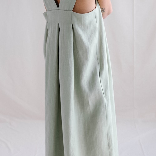 Robe en lin origami / Robe ample en lin MAXI