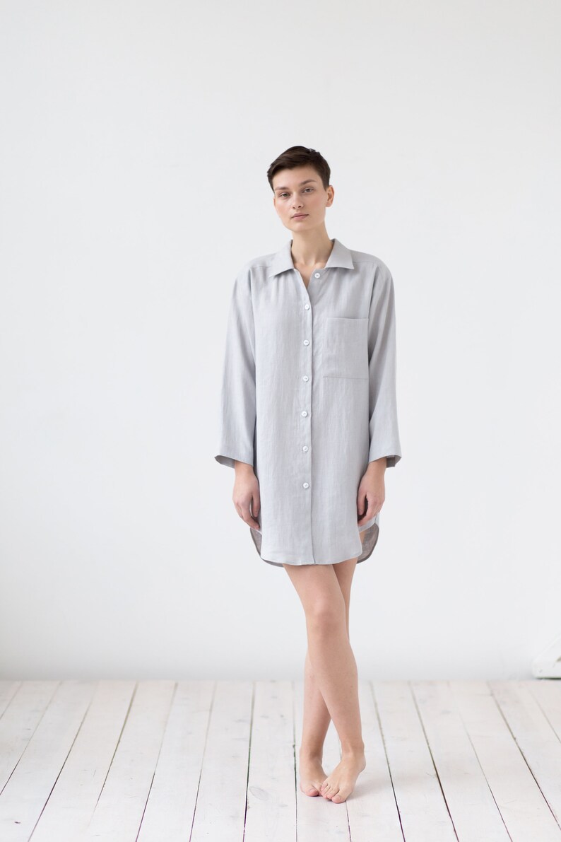 Linen shirt/Linen shirt dress/Oversized dress/Day dress/Linen Clothing image 3