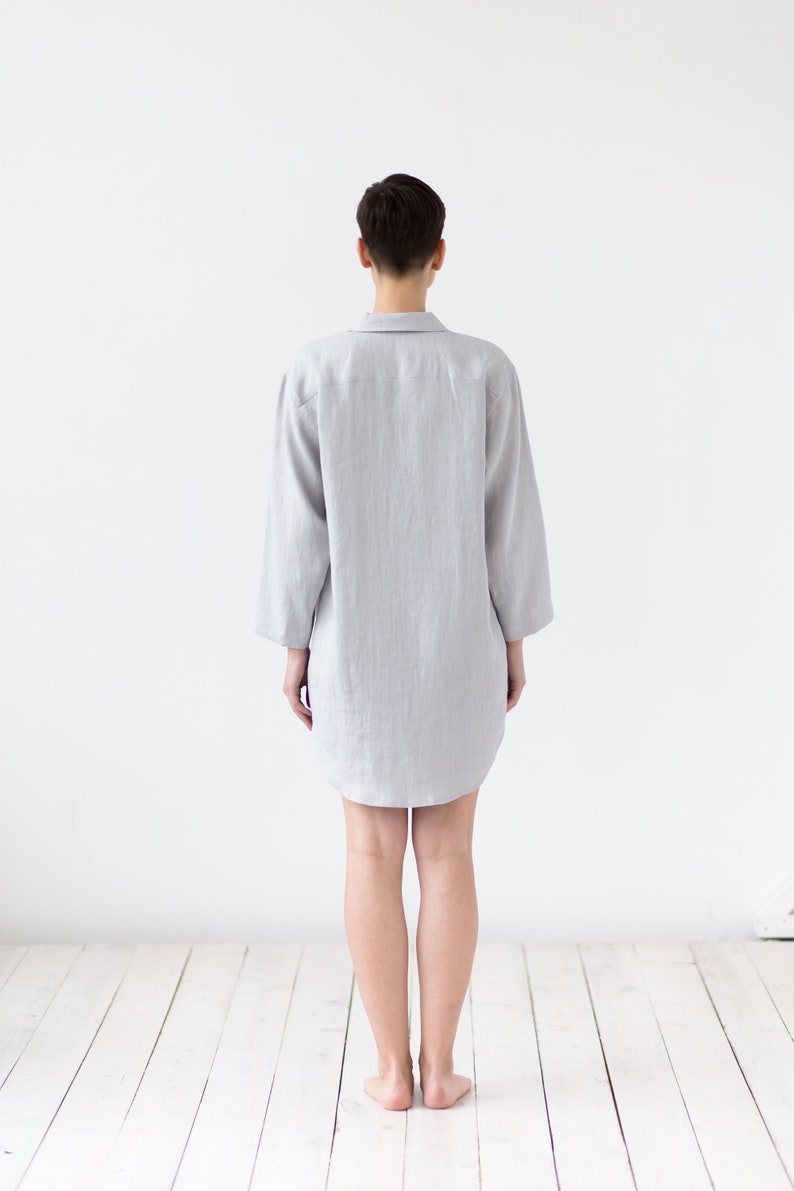 Linen shirt/Linen shirt dress/Oversized dress/Day dress/Linen Clothing image 4