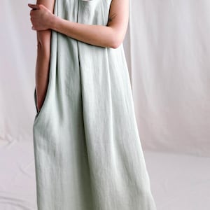 Robe en lin origami / Robe ample en lin MAXI image 2