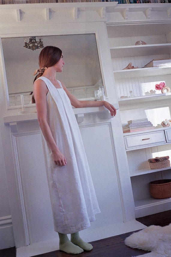 Sleeveless Origami Style Linen Dress by ManInTheStudio