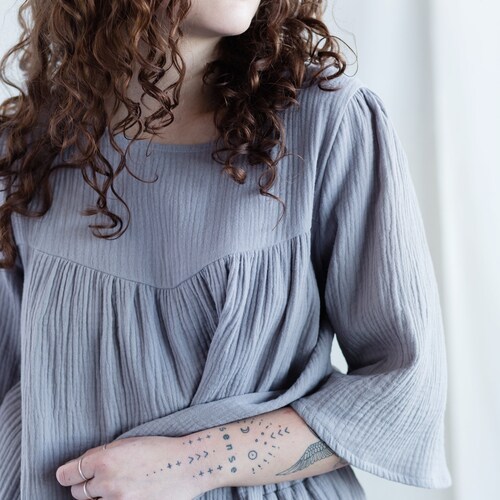 Double Gauze Cotton Loose Fit Blouse / Handmade by MITS Etsy