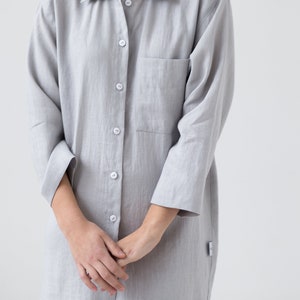 Linen shirt/Linen shirt dress/Oversized dress/Day dress/Linen Clothing image 6