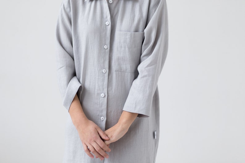 Linen shirt/Linen shirt dress/Oversized dress/Day dress/Linen Clothing image 6