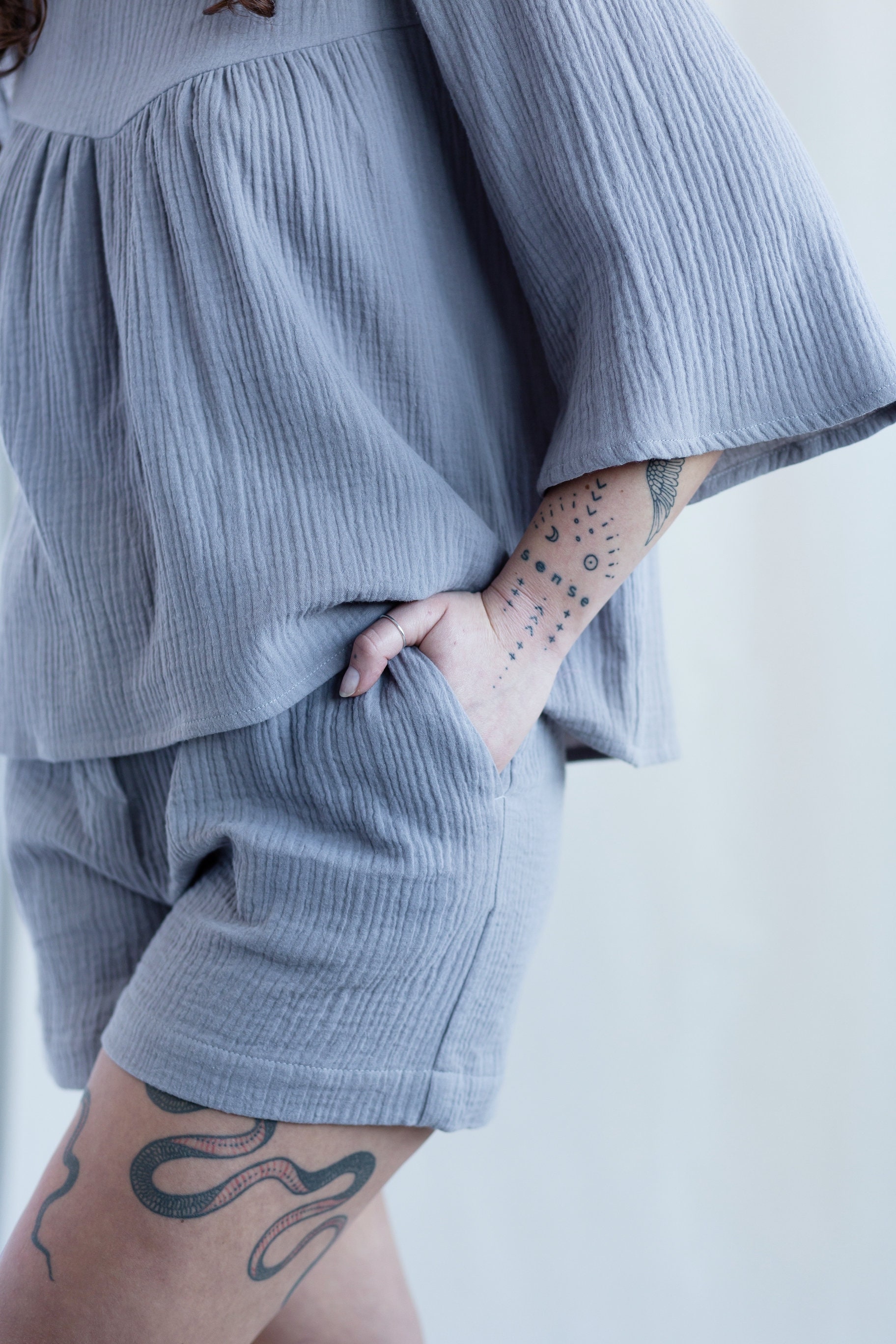 Double gauze cotton loose fit blouse / Handmade by MITS Etsy