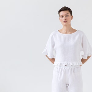 Linen top with ruffled details / Handmade by ManInTheStudio image 4