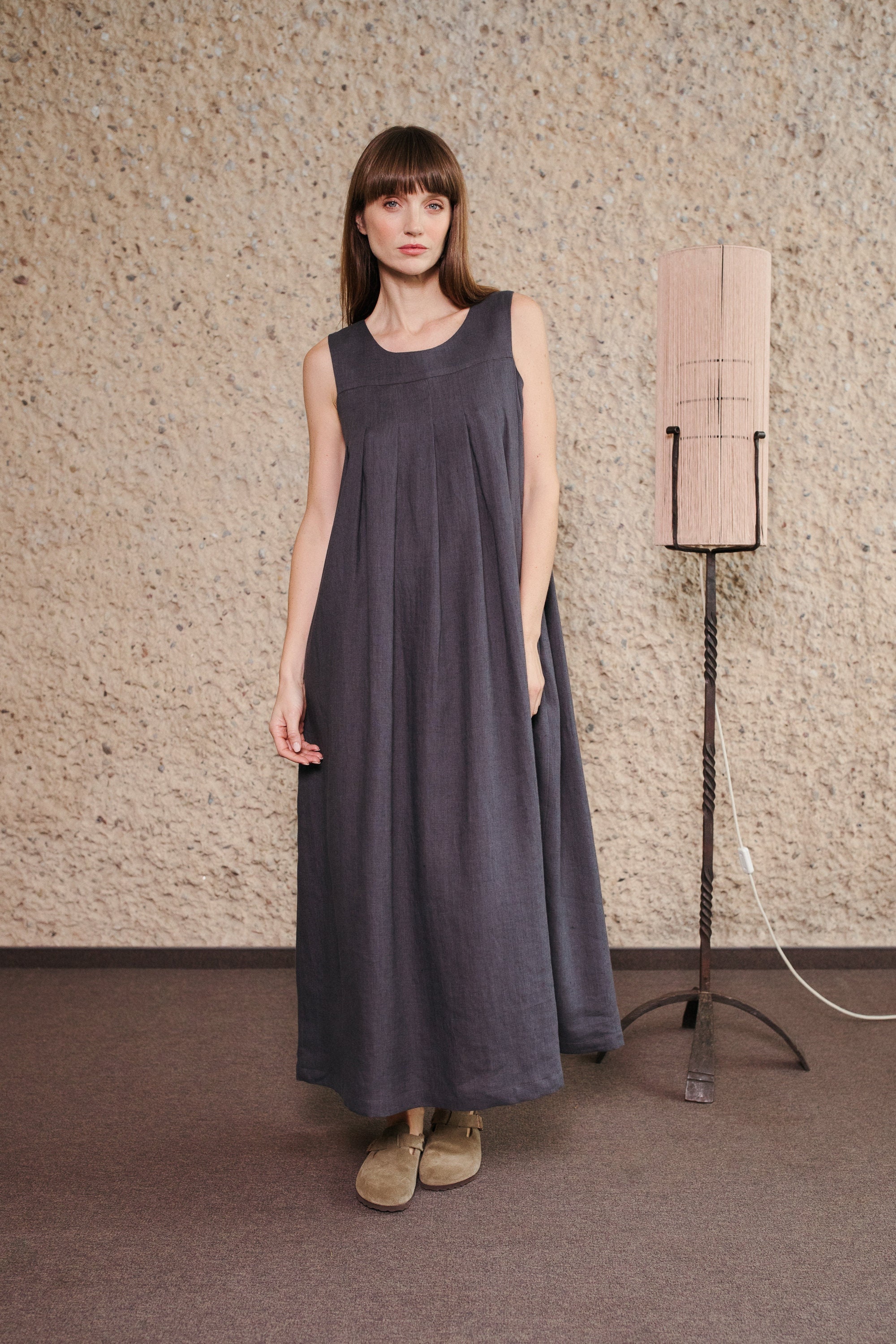 charcoal grey infinity dress nav-131