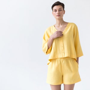 Ready to ship / Linen loose fitting summer shorts / MITS image 5