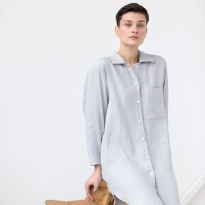 Linen shirt/Linen shirt dress/Oversized dress/Day dress/Linen Clothing image 2