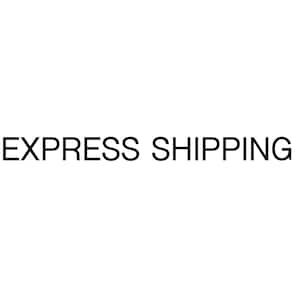 Puede incluir: Texto "Express Shipping" en negro sobre fondo blanco.