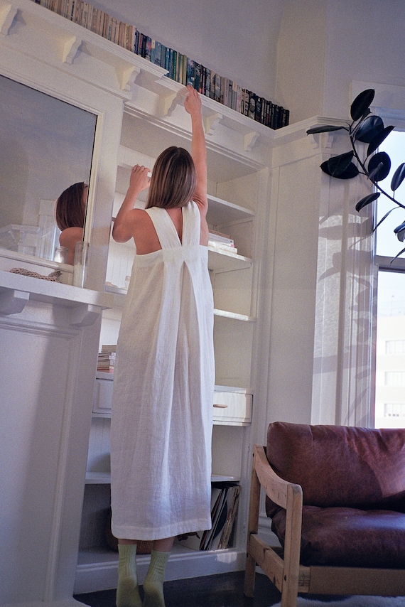 Sleeveless Origami Style Linen Dress by ManInTheStudio