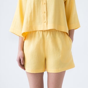 Ready to ship / Linen loose fitting summer shorts / MITS image 1