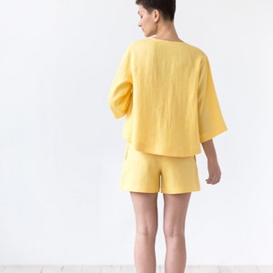 Ready to ship / Linen loose fitting summer shorts / MITS image 6