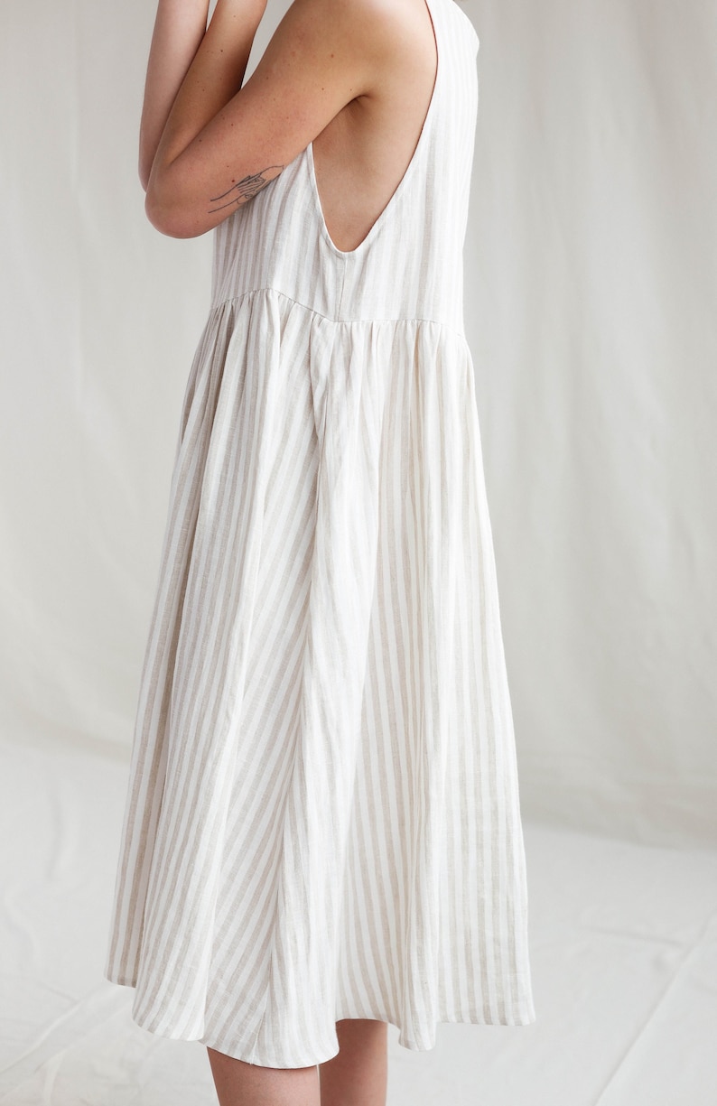 Striped linen smock dress / MITS