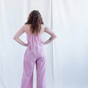 Strap double gauze cotton jumpsuit / Handmade by MITS image 7