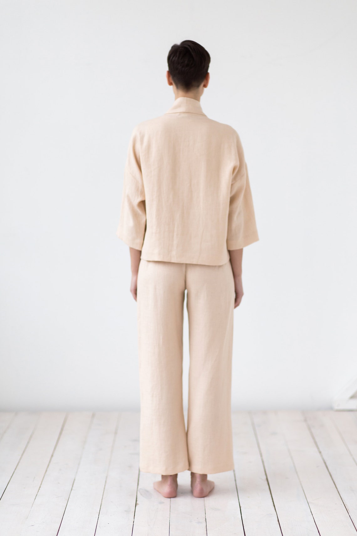 Oversized Womens Linen Wrap Jacket / Linen Cardigan Jacket Etsy