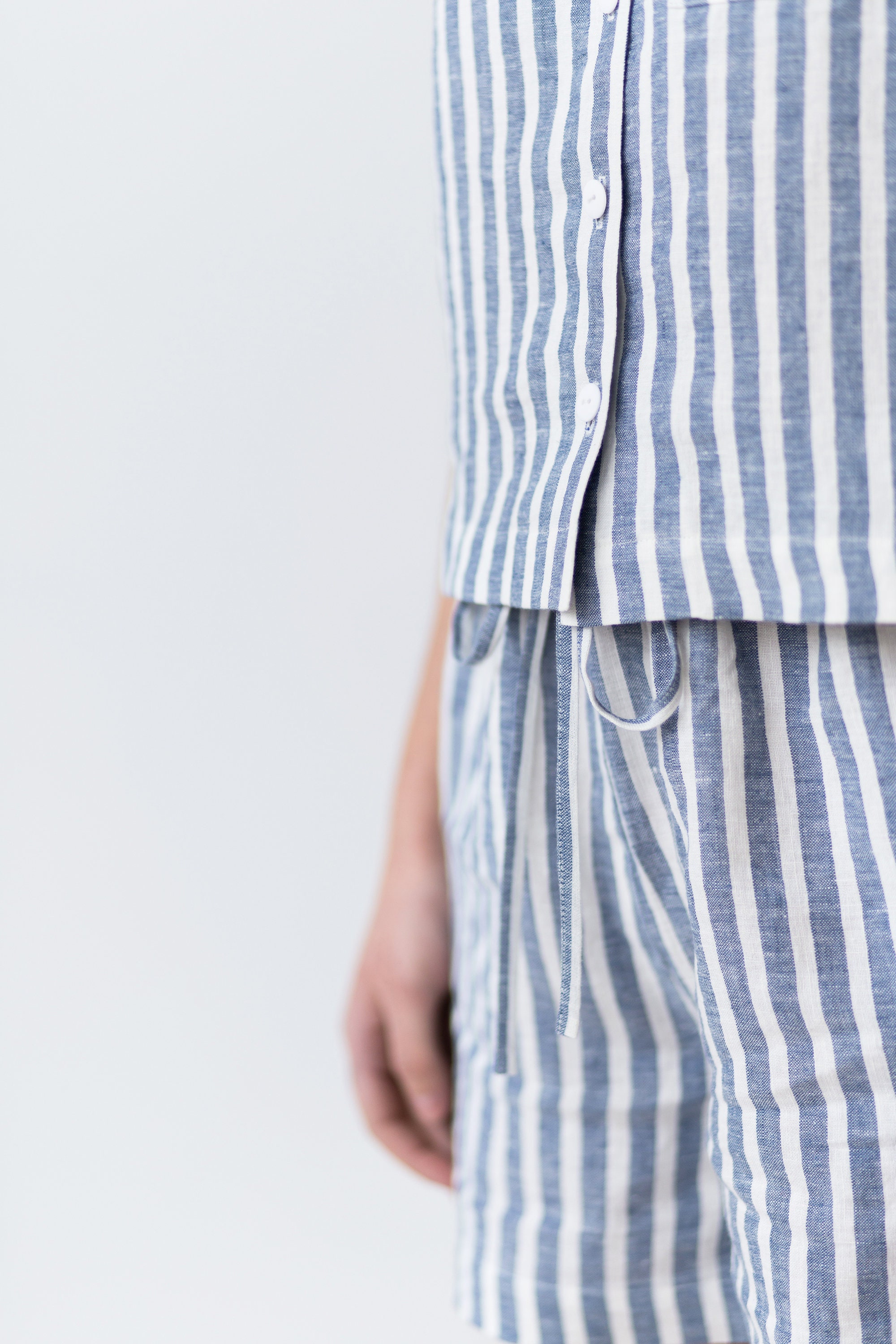 Striped Women pyjama, linen pajamas - Linenbee