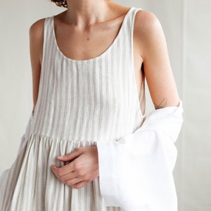 Striped linen smock dress / MITS image 5