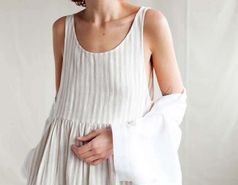 Striped linen smock dress / MITS image 5