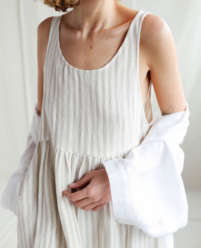 Striped linen smock dress / MITS image 4