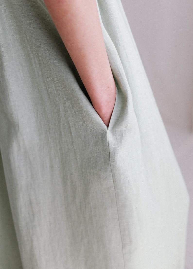 Origami linen dress / Linen loose fitting MAXI dress image 7