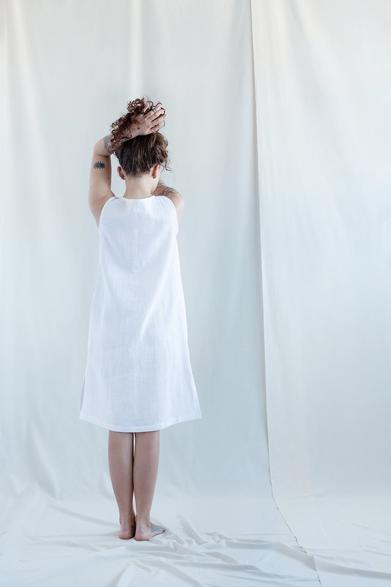 Casual sleeveless linen summer dress / MITS image 5