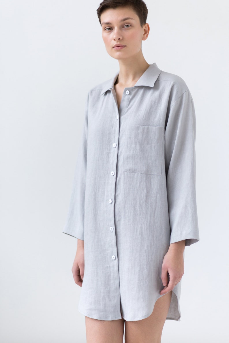 Linen shirt/Linen shirt dress/Oversized dress/Day dress/Linen Clothing image 5