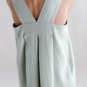 Origami linen dress / Linen loose fitting MAXI dress image 4
