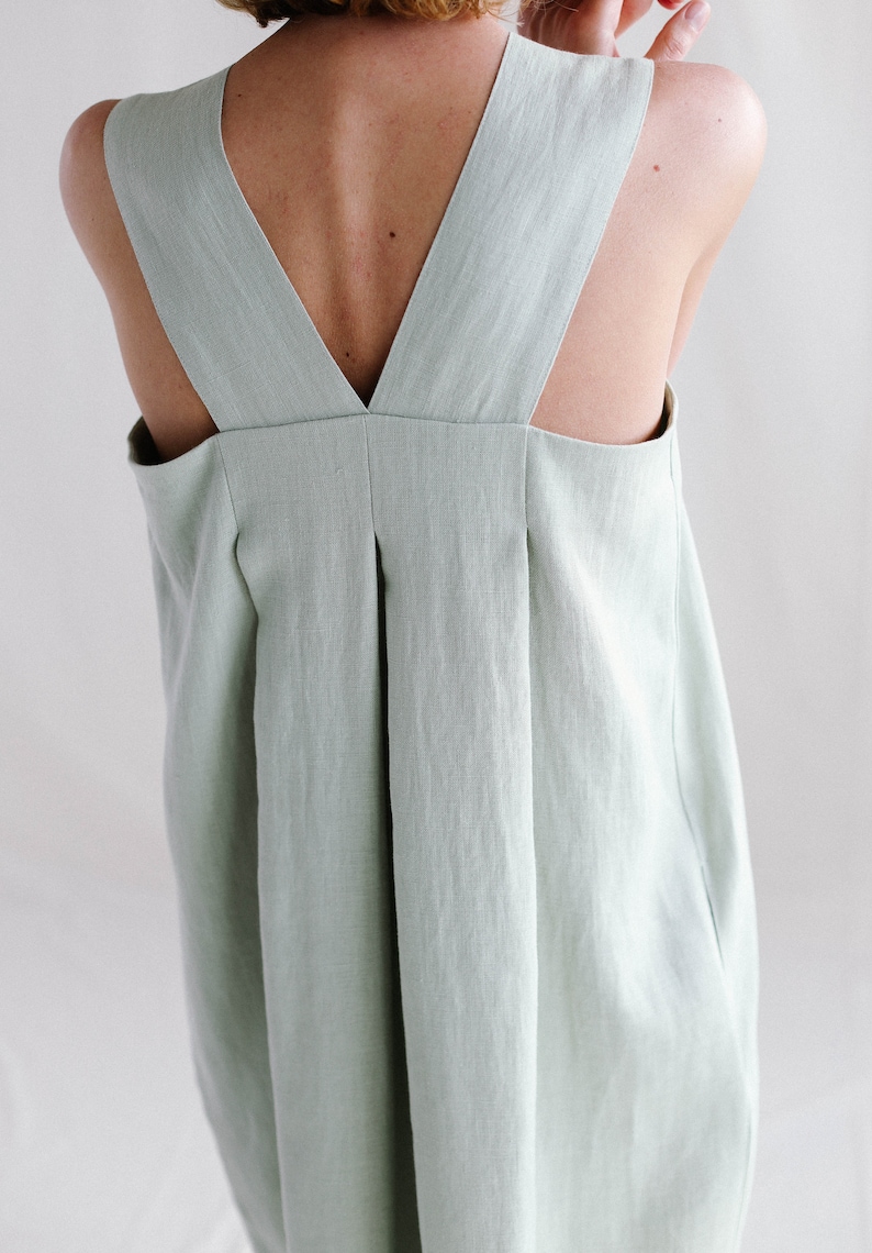 Origami linen dress / Linen loose fitting MAXI dress image 4