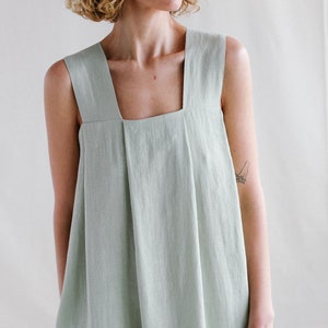 Origami linen dress / Linen loose fitting MAXI dress image 9