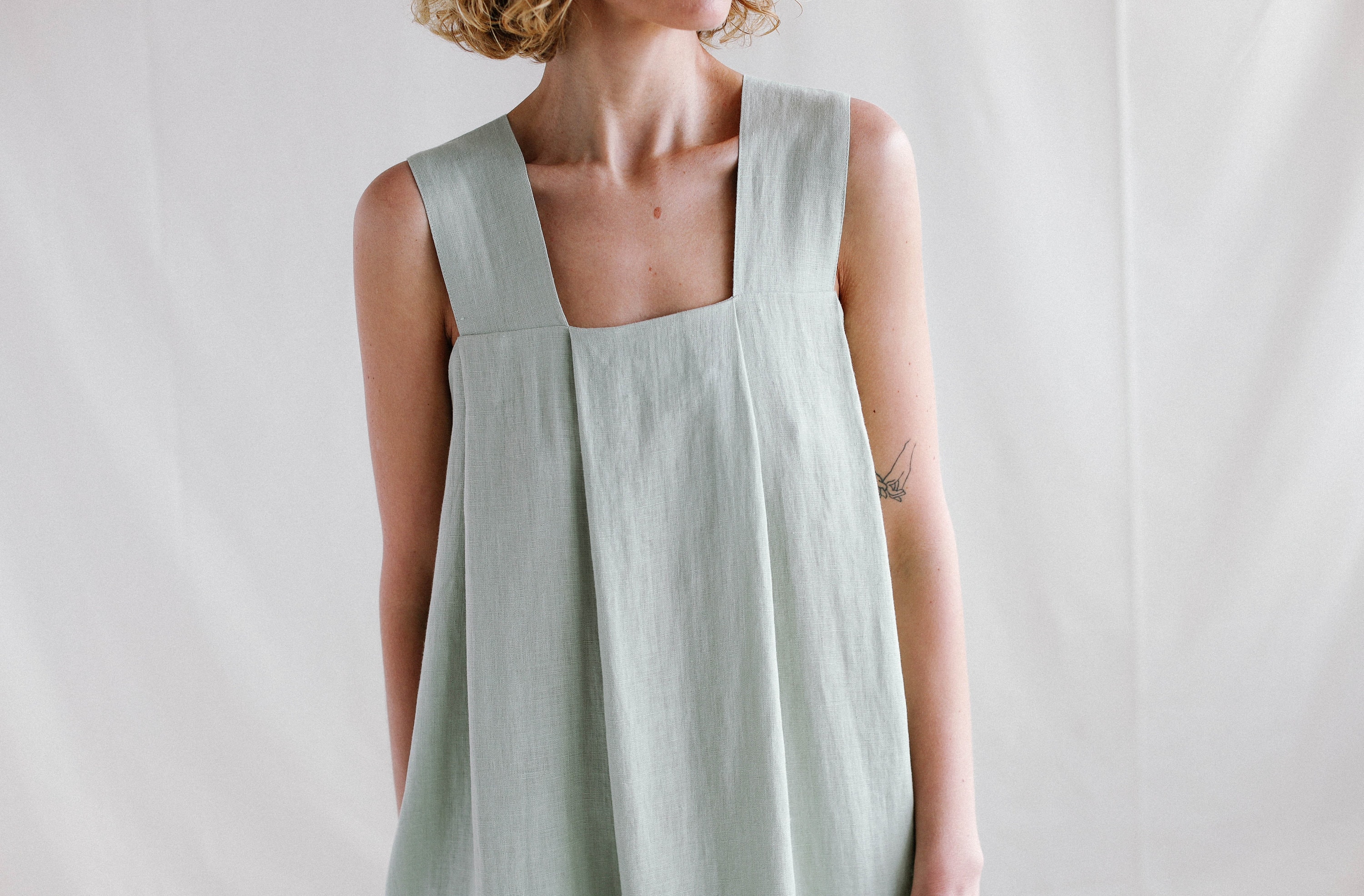 Sale / Origami Linen Dress/Linen Loose Fitting Maxi Dress