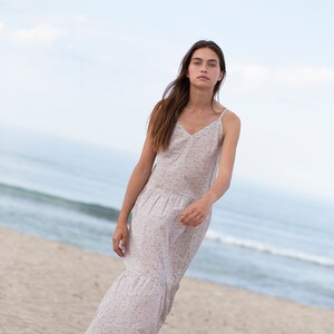 Strap organic cotton floral Maxi dress / ManInTheStudio image 2